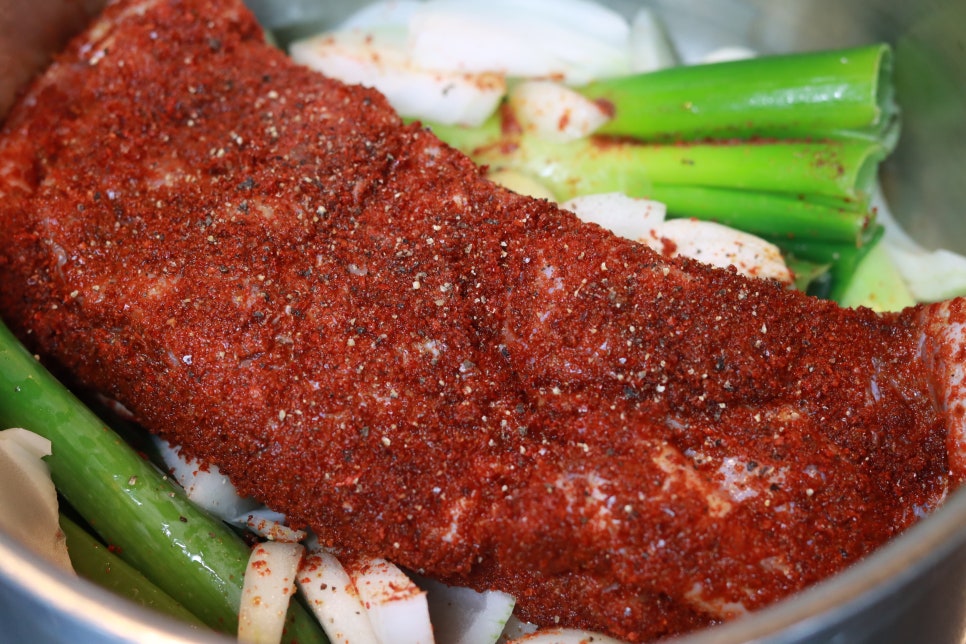 편스토랑 김재중 수육 맛있게 삶는법 JJ맛가루 매콤삼겹수육