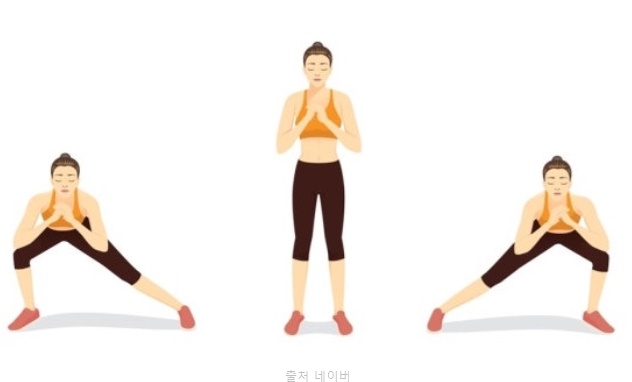런지 자세 효과 사이드런지 여자 하체 근력운동