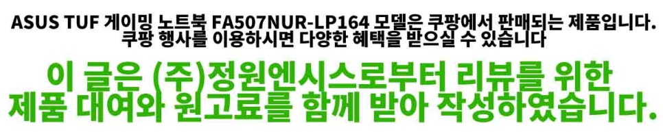 아수스 ASUS 게이밍 노트북 추천 TUF FA507NUR-LP164 후기