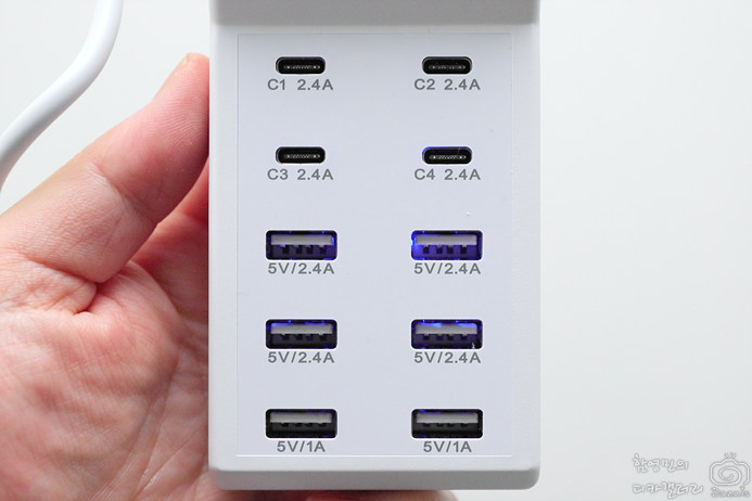 USB 스마트 멀티탭 에어팟 아이폰 갤럭시 10구 멀티 충전기 사용후기
