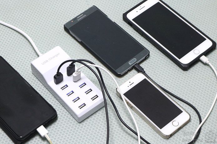 USB 스마트 멀티탭 에어팟 아이폰 갤럭시 10구 멀티 충전기 사용후기