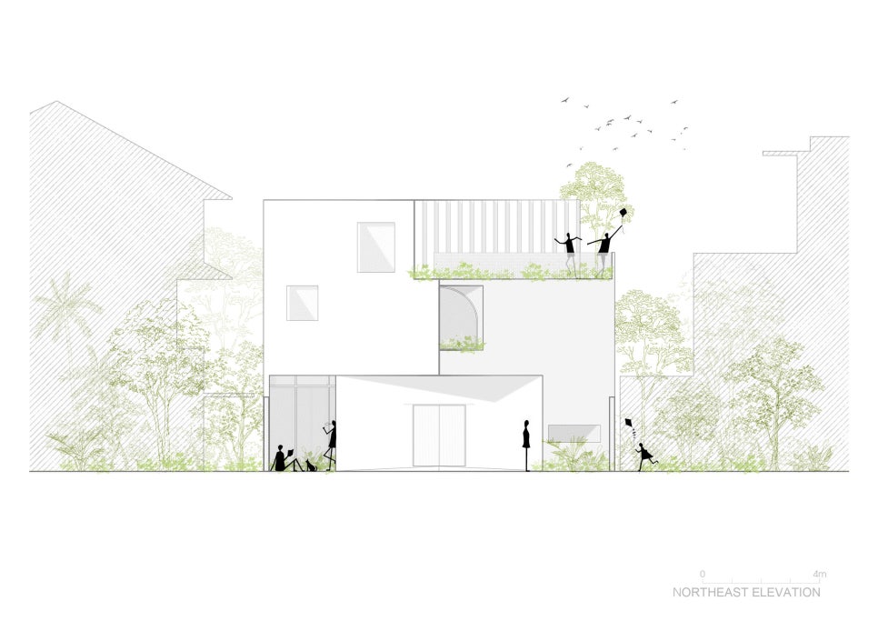 방향 틀기! 전통가옥 구조 기반의 중정형 주택, ROTATING House by AD+studio