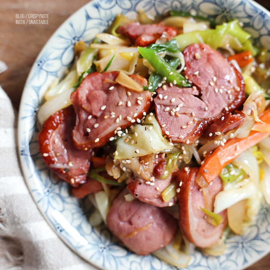 훈제오리요리 맛있게 만드는 법 훈제오리볶음 야채 듬뿍