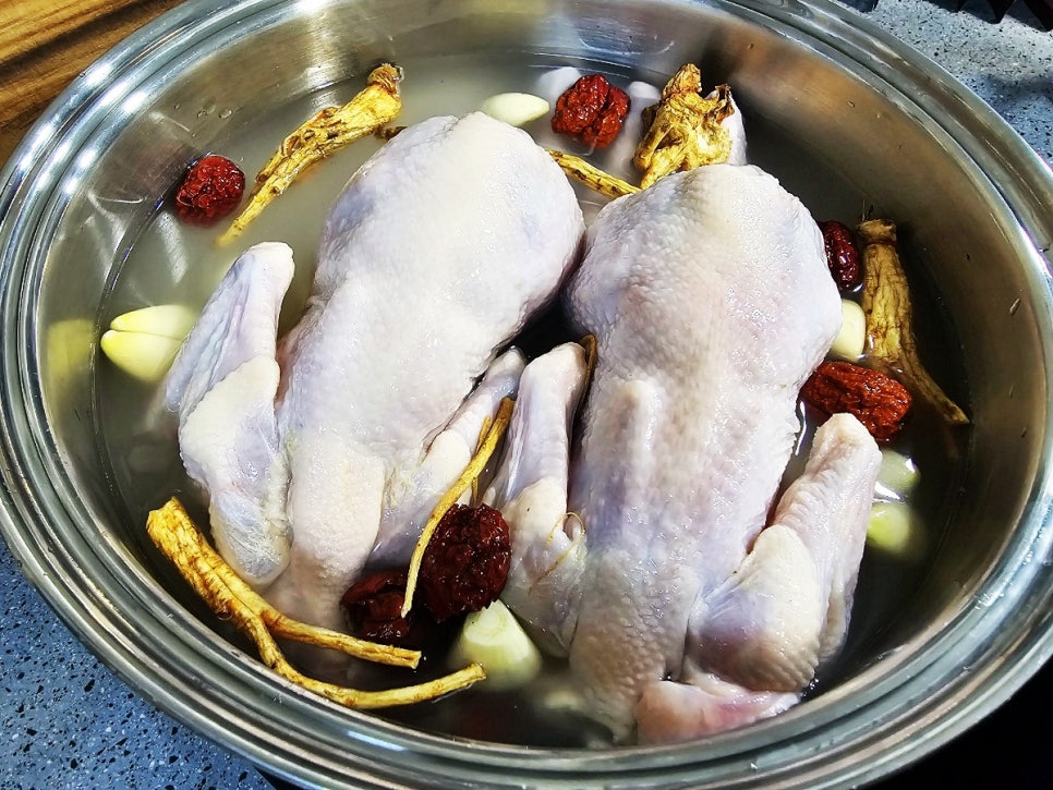 냄비 전복 삼계탕 끓이는법 닭손질 여름 보양식 만들기