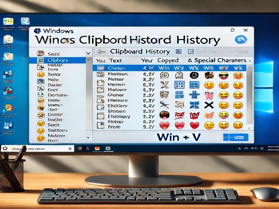 윈도우 클립보드 보는법 및 특수문자 단축키 Win-V