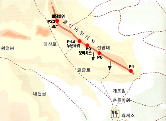 설악산 등산, 울산바위 나드리길  (중봉전망대 ~ 서봉) 릿지 산행