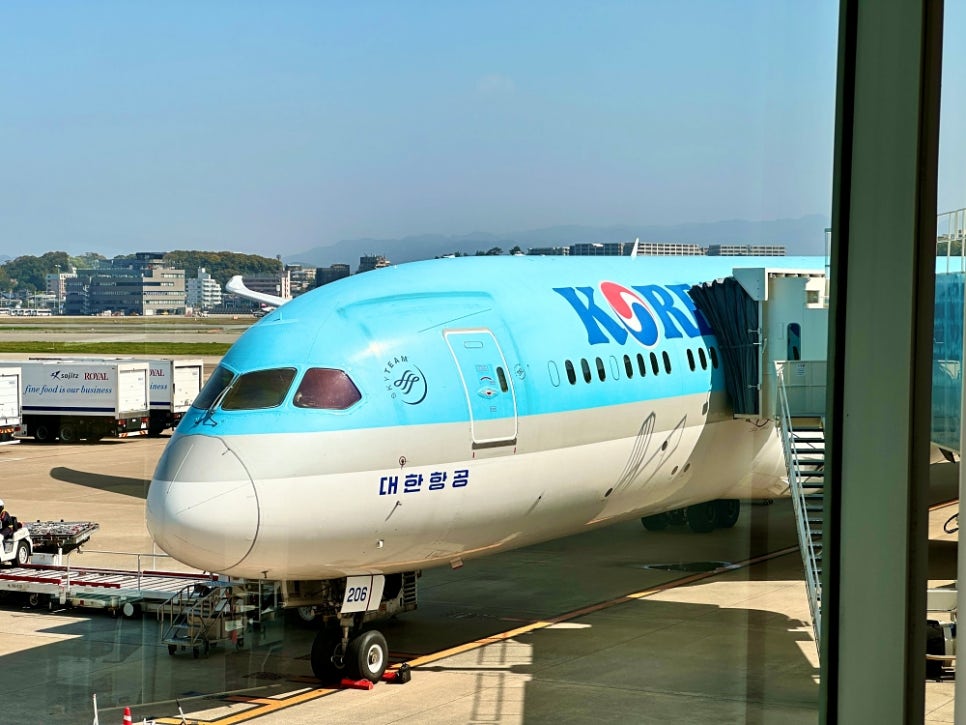 대한항공 일본 후쿠오카 인천 KE788 보잉 787-9 이코노미석 탑승 후기 기내식