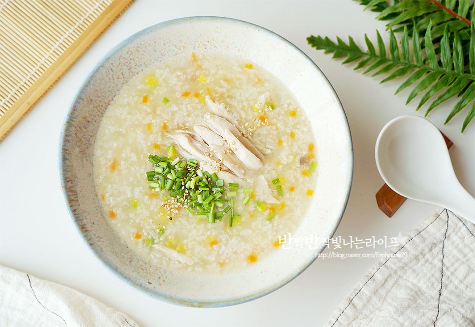 간단 닭죽 끓이는법 찹쌀죽 닭죽 만들기 닭다리 요리