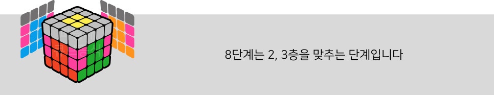 44큐브 공식 - 8단계 2,3층 맞추기