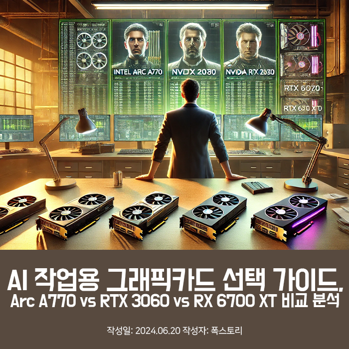 AI 작업용 그래픽카드 선택 가이드, Intel Arc A770 vs NVIDIA RTX 3060 vs AMD RX 6700 XT 비교 분석