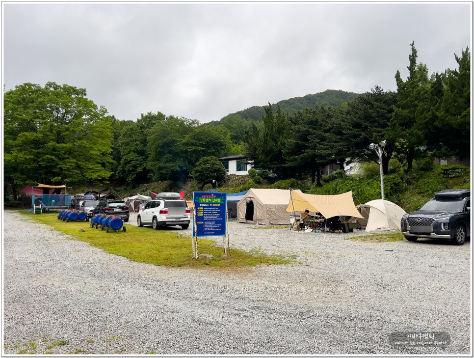 함양 황석산 오토캠핑장 계곡과 그늘이 있는 물놀이 여름캠핑