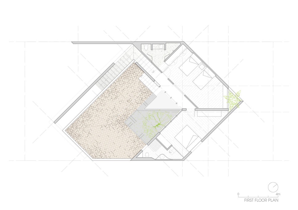 방향 틀기! 전통가옥 구조 기반의 중정형 주택, ROTATING House by AD+studio