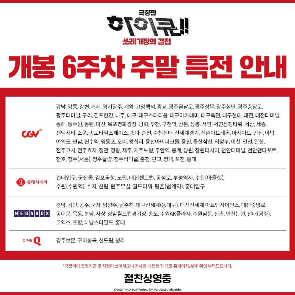 극장판 하이큐 쓰레기장의 결전 6주차 주말 특전 실물 카라스노X네코마 메모리얼북 한국어판 명장면 원화 인터뷰 등 수록