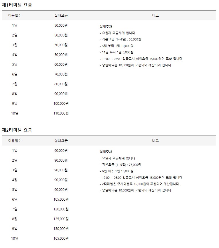 인천공항 장기주차장 예약 주차대행 요금 무료 후기