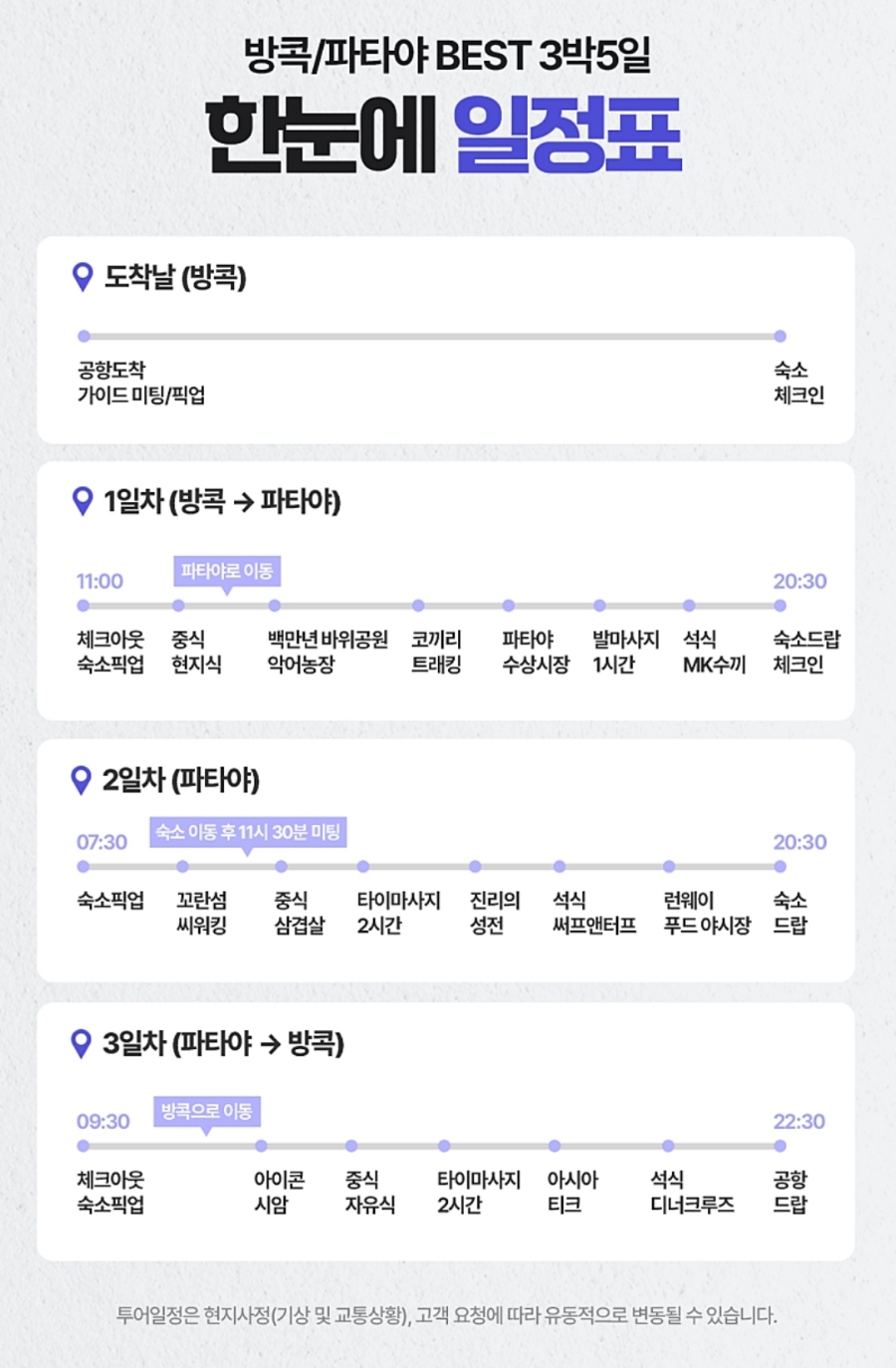 방콕 파타야 자유여행 일정 코스 경비 비오비투어 이용 후기