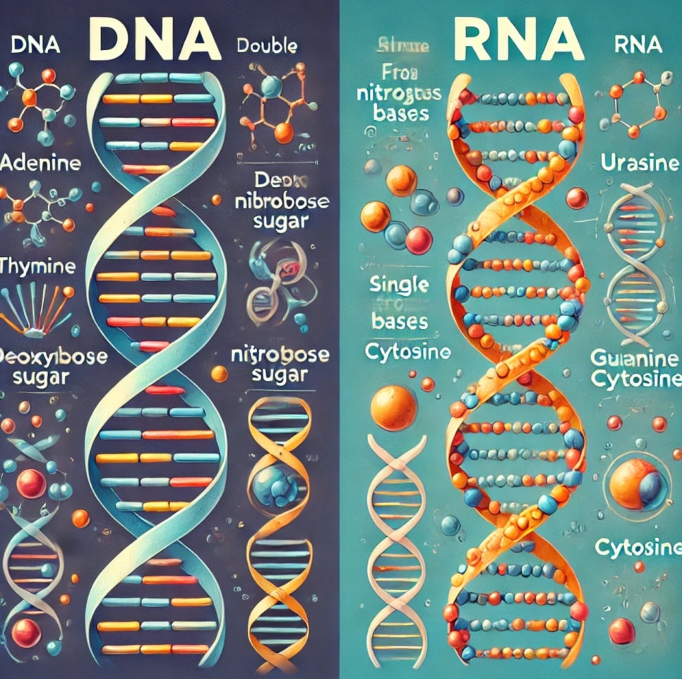 DNA RNA 정의 및 차이점