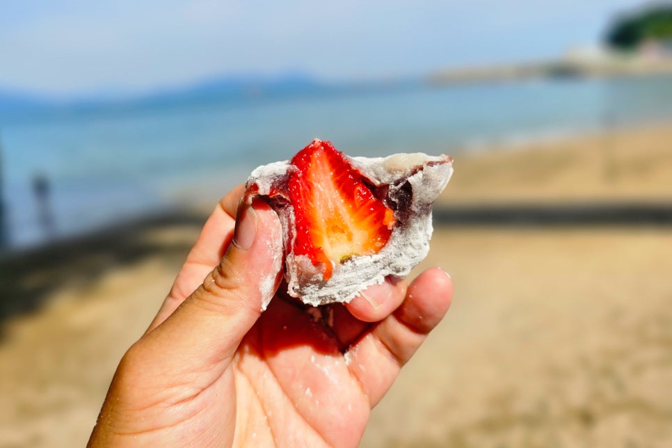 여수 이순신 광장 맛집 먹거리 기념품 딸기 모찌