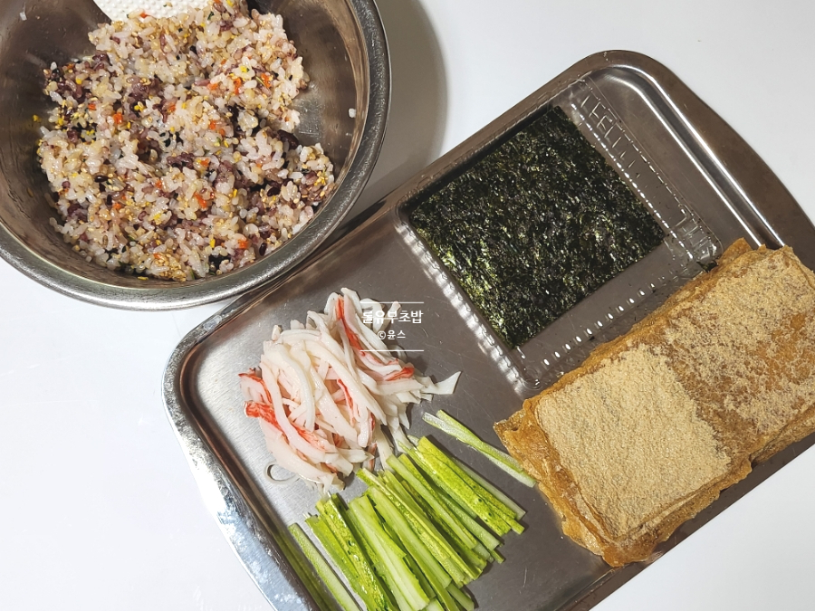 오이 크래미 유부초밥 만들기 롤유부초밥