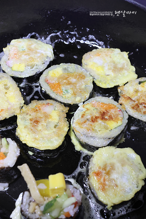 김밥전 만들기 남은 김밥 요리 레시피 연겨자 소스 만드는 법
