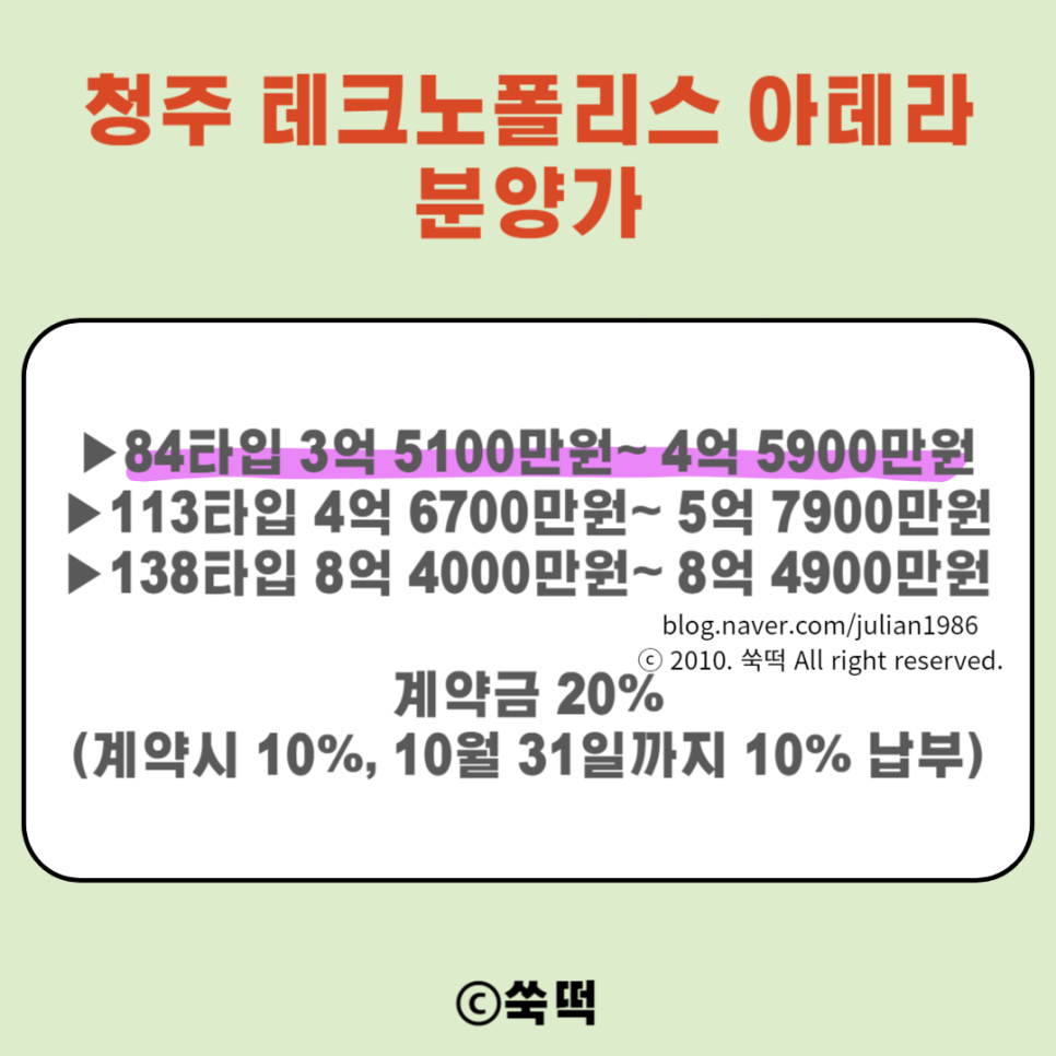 청주 테크노폴리스 아테라 분양가 굿 산단종사자라면 특공 고고