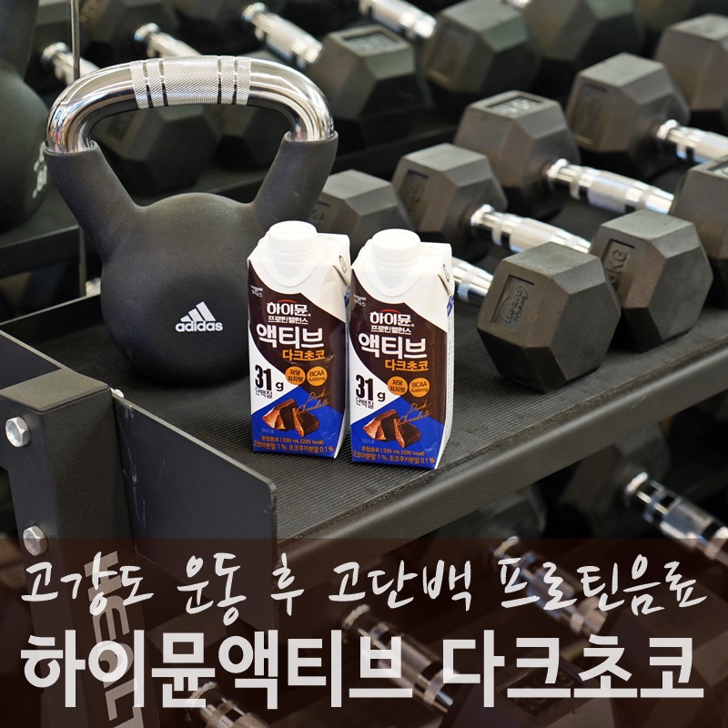 고강도 운동 후 31g 단백질 음료 하이뮨 액티브 다크초코
