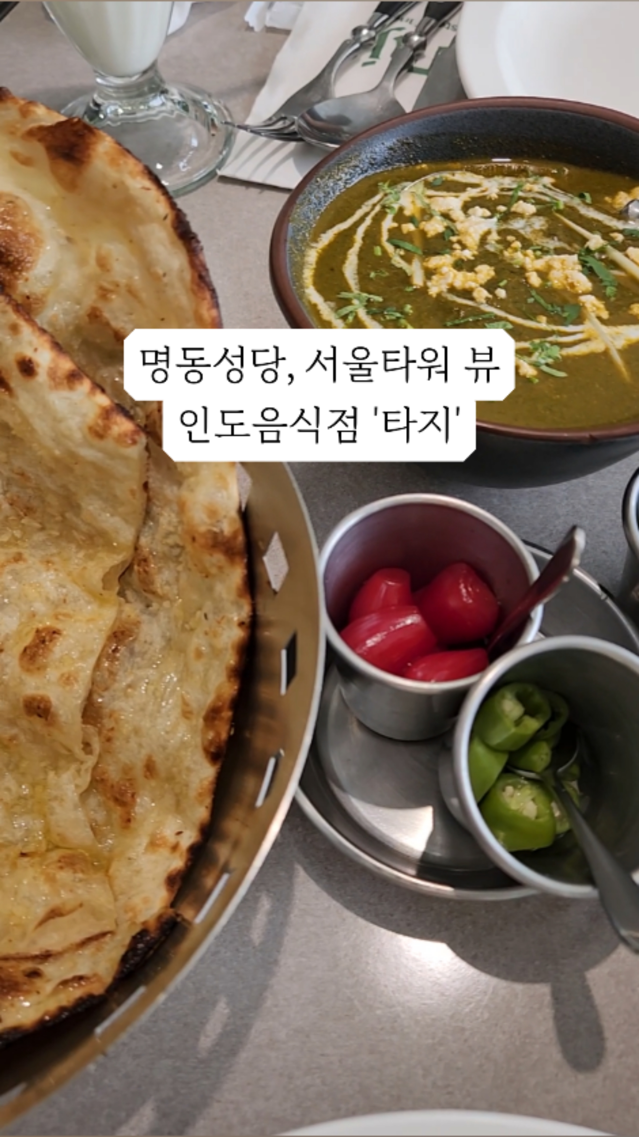 서울 명동역 맛집 타지 명동성당 남산타워뷰 인도 음식점