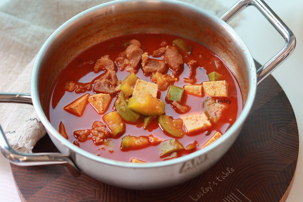 돼지고기 고추장찌개 레시피 애호박 고추장찌개 만드는 법