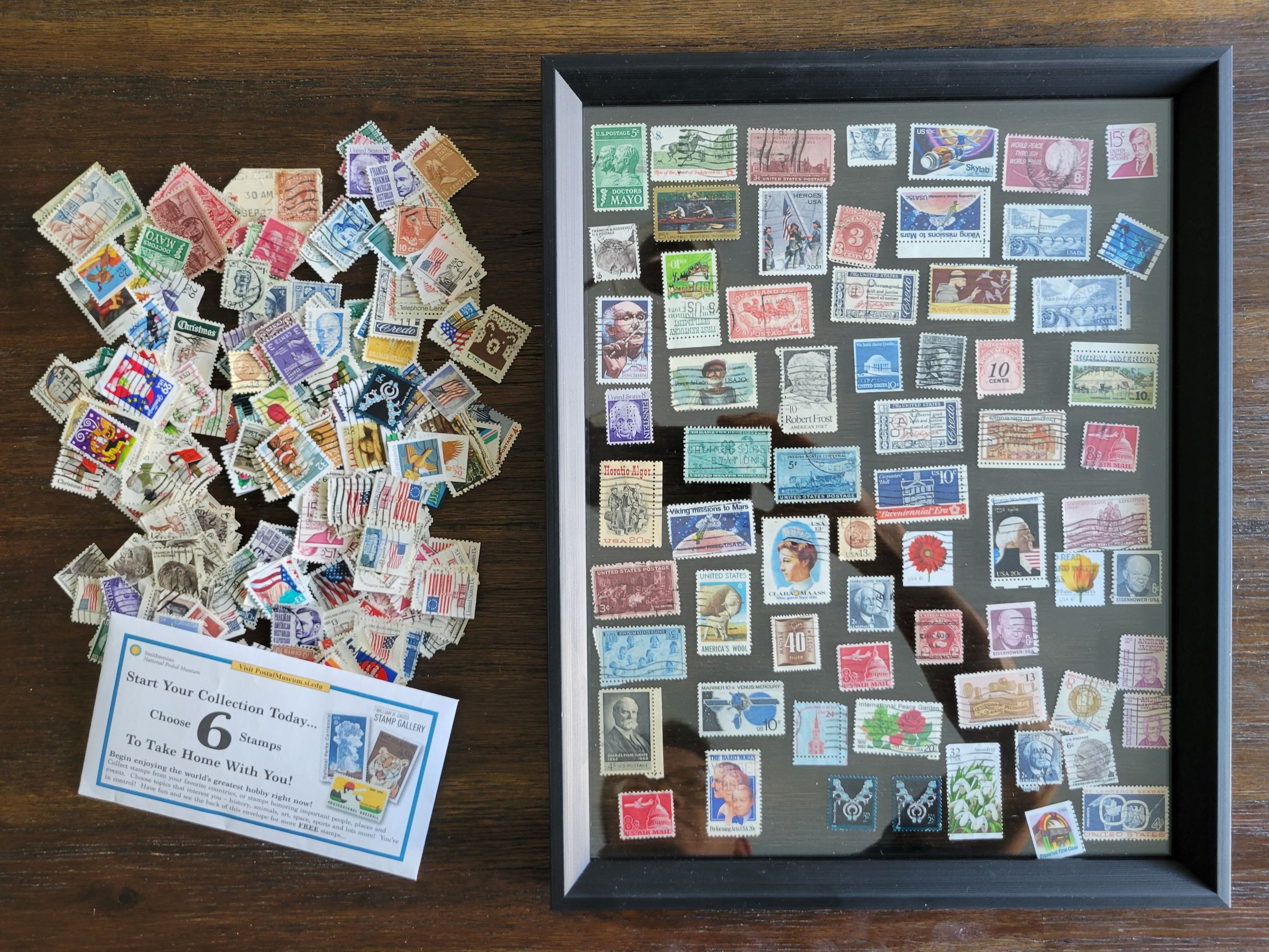 워싱턴DC의 스미소니언 우편박물관에서는 사용된 미국 우표를 6장까지 공짜로 가져가실 수 있어요~