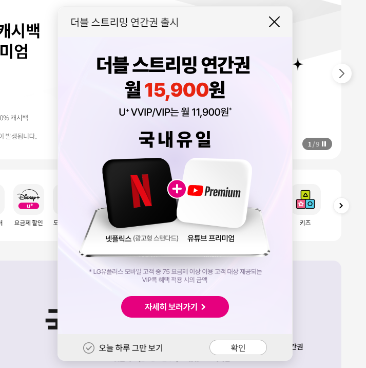 유플러스 더블 스트리밍 연간권 구독 후기