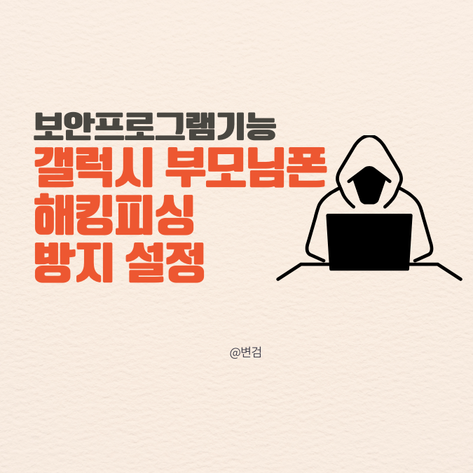 갤럭시 부모님폰 해킹피싱 방지 설정(보안프로그램기능)