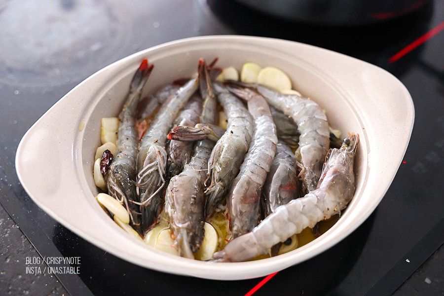감바스 레시피 전라남도 함평 맛집 생새우 1kg 초장집 활용 요리
