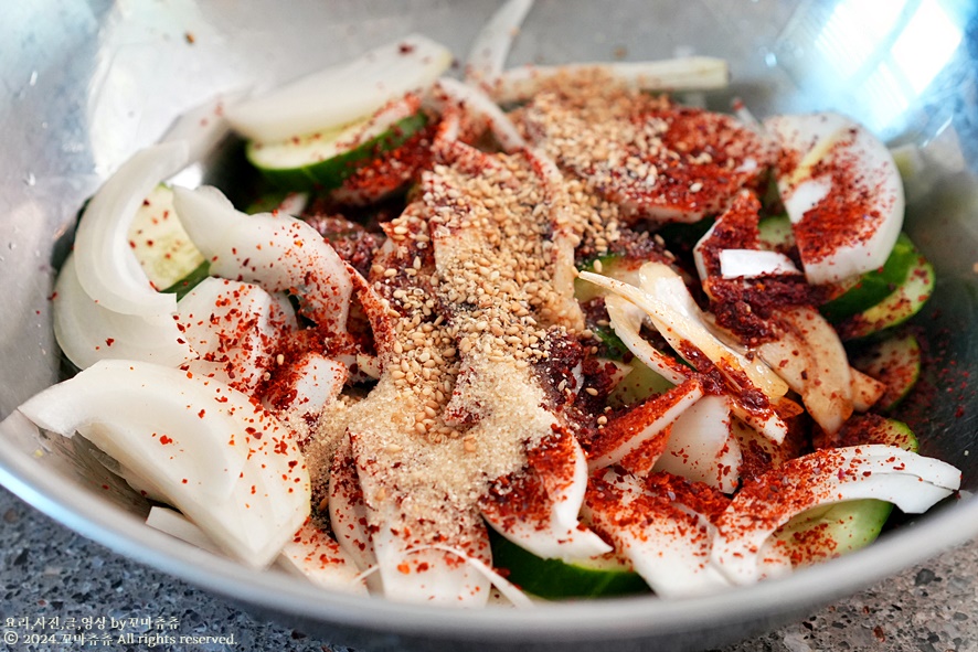 생오이무침 레시피 오이무침 양념 만드는법 오이요리