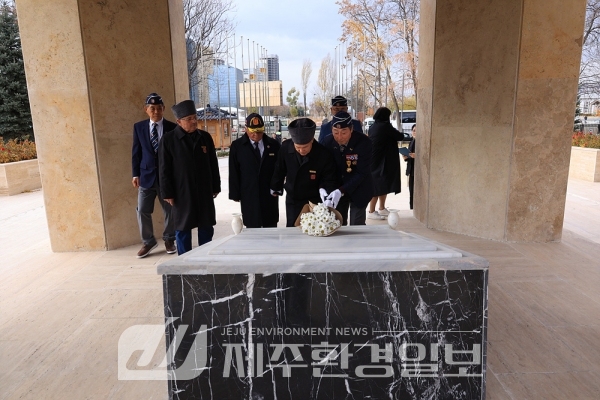 제주도향군, 튀르키예 한국전 참전용사 기념비 참배