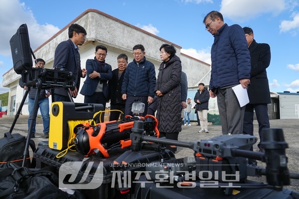 김애숙 정무부지사, '청정 제주바다 지킨다’..바다숲·동부하수처리장 점검