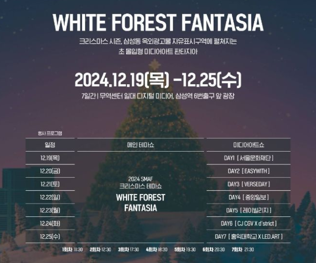 서울 크리스마스 야간 축제 추천(SMAF 미디어아트 페스티벌 등)
