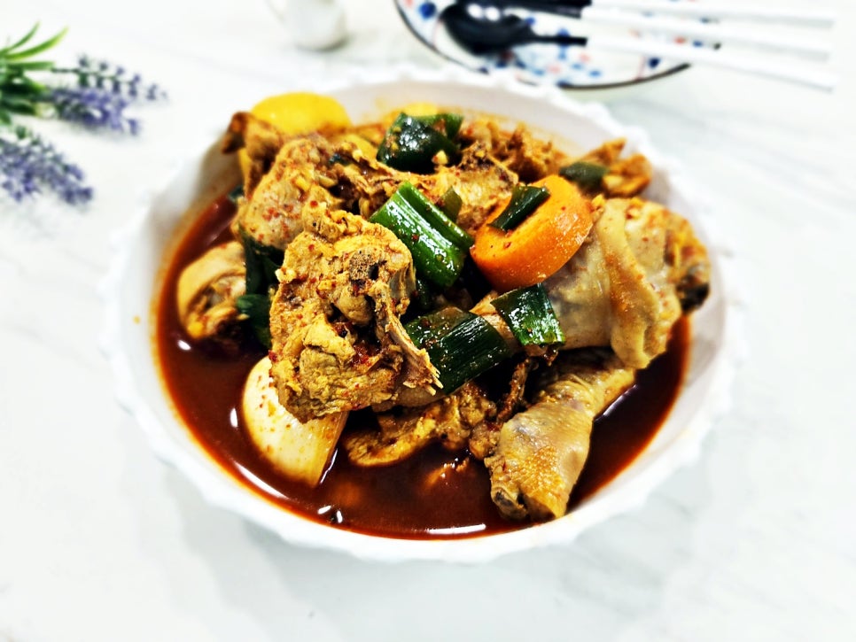 닭볶음탕 레시피 고추장 매운 찜닭 만들기 양념