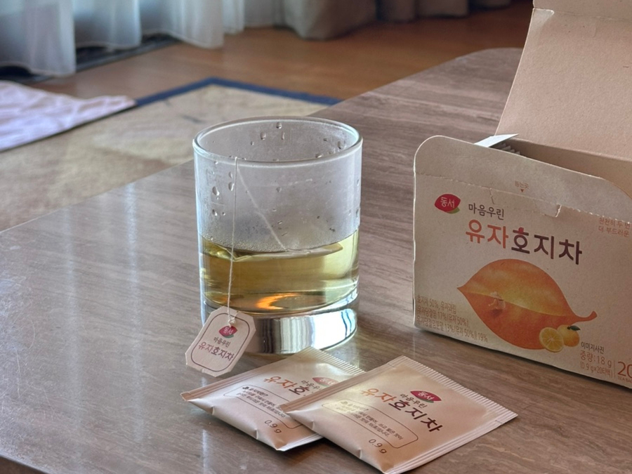 신상 티백 동서 마음우린 호지차 따뜻한 티타임: 국산 유자 호지차, 부드러운녹차