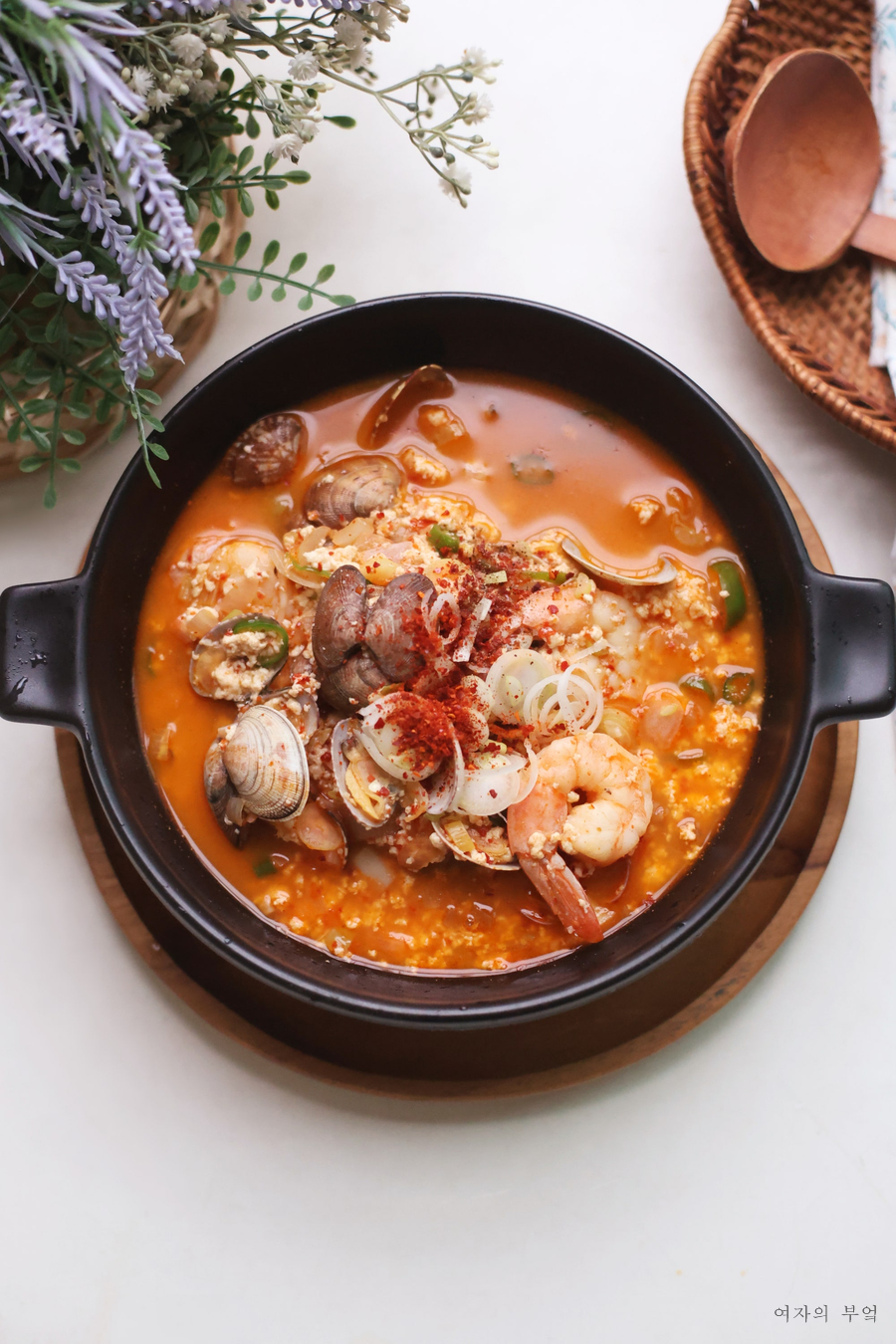 해물 순두부찌개 레시피 끓이는법 조개 바지락 요리 만드는 법