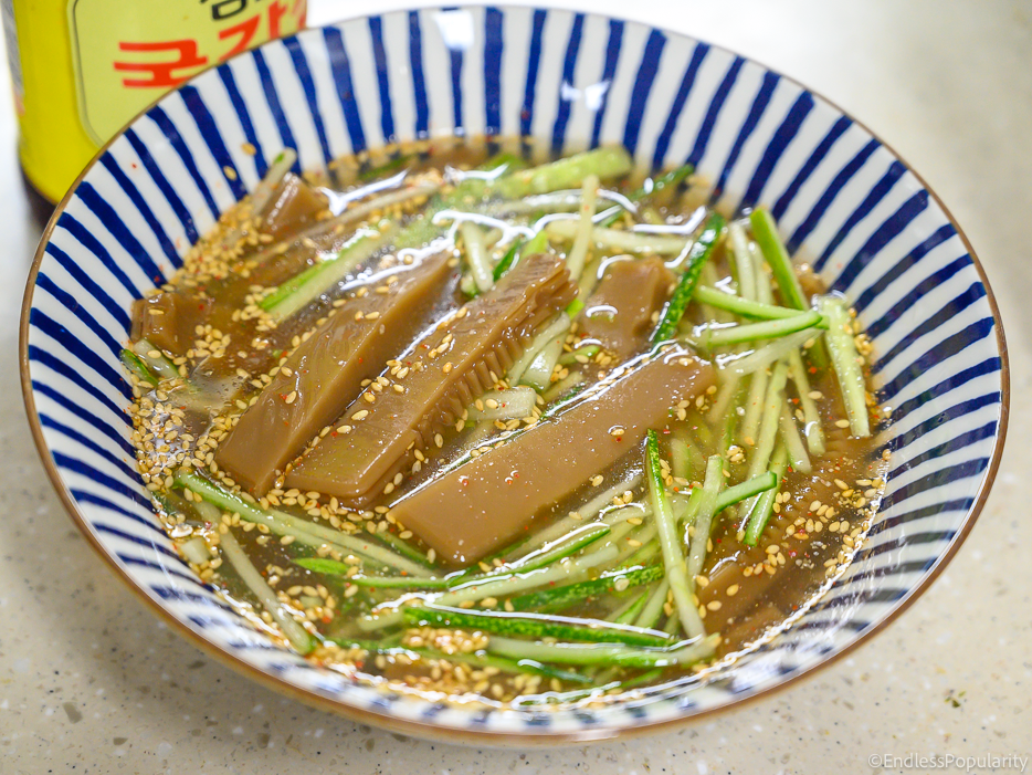 도토리묵사발 레시피 김치 도토리묵사발 육수 만들기