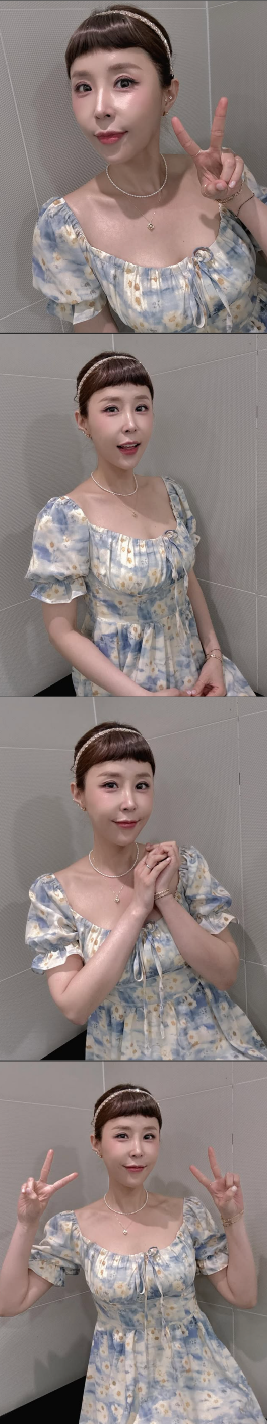 신지 눈 재성형 눈수술 후 근황 플라워 원피스 패션까지 인형 미모 완성!