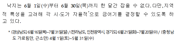 6월의 낚시와 해루질에서는 '낙지 금어기' 주의가 필요합니다. (with. 꽃게, 소라 금어기)