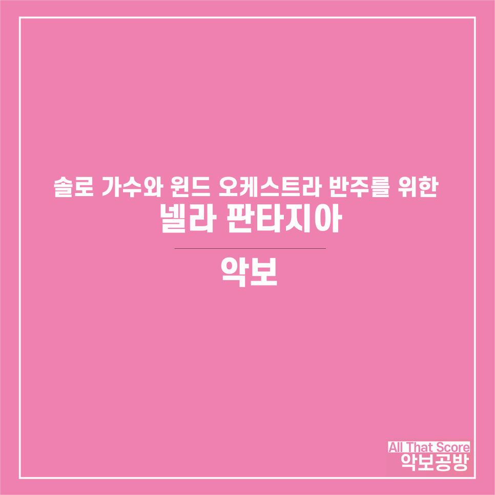 윈드오케스트라가 반주하는 넬라 판타지아 편곡 악보입니다