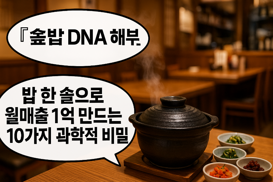 『솥밥 DNA 해부』 밥 한 솥으로 월매출 1억 만드는 10가지 과학적 비밀