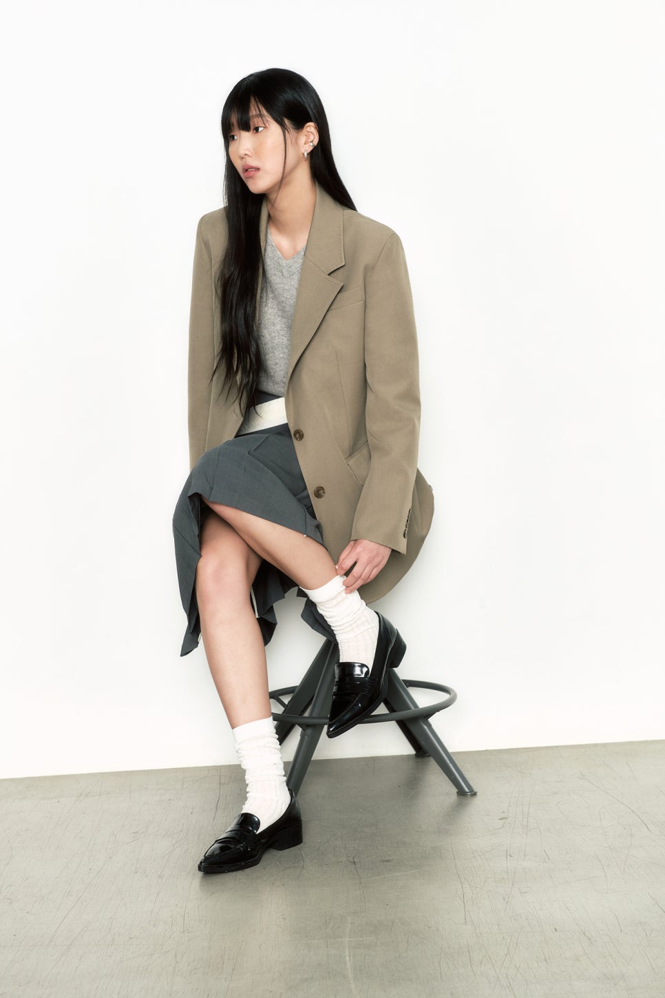 임지연 가을 화보 패션 : 더엣지 자켓, 레이어드 원피스 여자 가을 출근룩, 데일리룩으로 ✔️