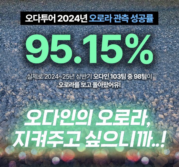 아이슬란드 오로라 여행 시기 루트 오다투어 패키지
