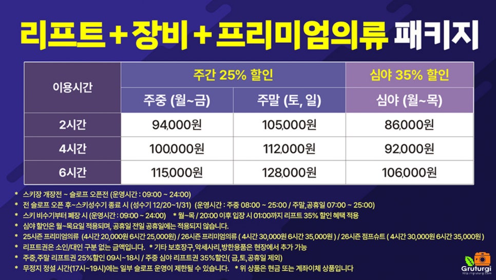 곤지암스키장 렌탈샵 청춘스키 곤지암 리조트 렌탈샵