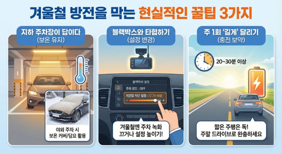 겨울철 자동차 배터리 방전 관리 방법 총정리