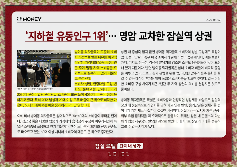 잠실 르엘 단지내 상가 분양조건
