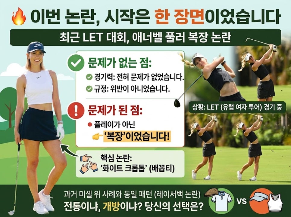 배꼽티 하나에 난리 난 골프판… 전통이냐, 개방이냐? 여러분의 생각은?
