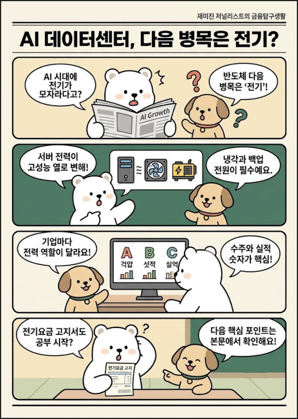 AI 데이터센터 전력 관련주 TOP3 "반도체 다음 순환매는 여기일까"